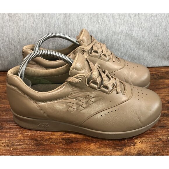 SAS Free Time Tripad Comfort Leather Shoes Beige/Taupe Womens Size 8 W Wide - Picture 1 of 11